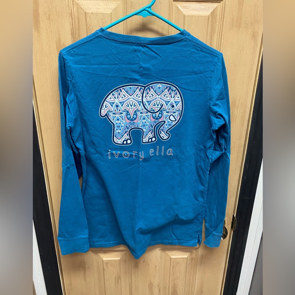 Ivory‎ Ella Long Sleeve Teal T-shirt sz Small